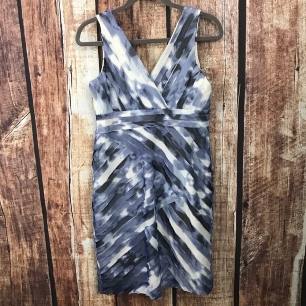 Ann Taylor Stormy Blue/Grey Ribbon Sheath 8P